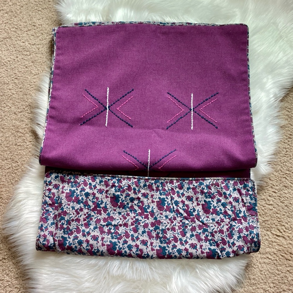 VINTAGE HANDMADE LARGE REVERSIBLE TABLE RUNNER